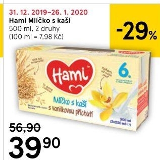 Mlíčko s kaší Hami