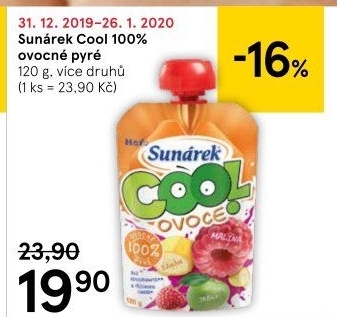 Ovocné pyré Do ručičky Cool Sunárek