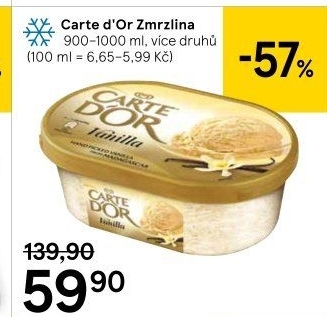 Zmrzlina ve vaničce Carte D'