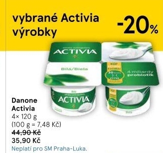 Bílý jogurt Activia Danone