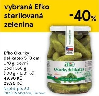 Okurky delikates Efko