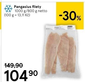 Pangasius filety mražený