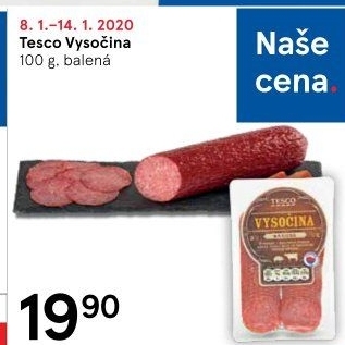 Salám Vysočina Tesco
