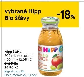 Šťáva 100%Bio HiPP