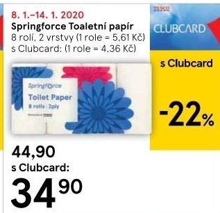 Toaletní papír 2vrstvý Springforce