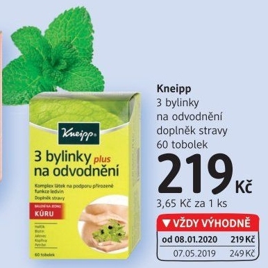 Doplněk stravy 3 bylinky na odvodnění Kneipp
