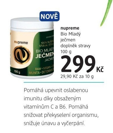 Doplněk stravy Mladý ječmen bio Nupreme