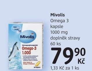 Doplněk stravy Omega 3 Mivolis Das gesunde Plus