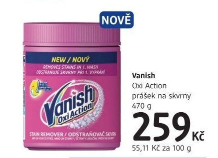 Odstraňovač skvrn práškový Oxi Action Vanish