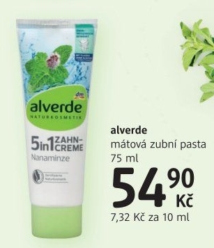Pasta na zuby mátová Alverde