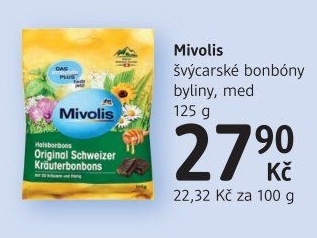 Švýcarské bonbony Mivolis Das gesunde Plus