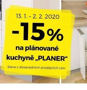 -15% na plánované kuchyně Planer