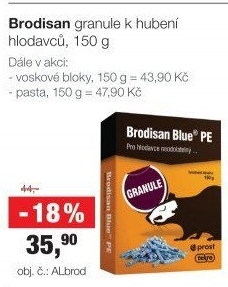Granule k hubení hlodavců Brodisan Blue PE