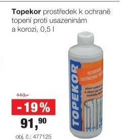 Přípravek na ochranu topení Topekor
