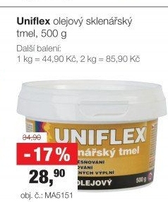 Sklenářský tmel Uniflex Barvy a laky Hostivař