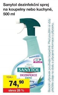 Dezinfekční čistič koupelen Sanytol