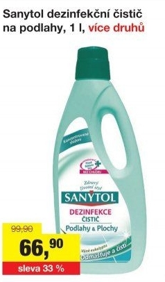 Dezinfekční univerzální čistič na podlahy Sanytol
