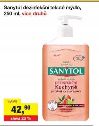 Tekuté dezinfekční mýdlo Sanytol