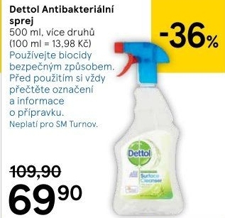 Čistič povrchů antibakteriální ve spreji Dettol