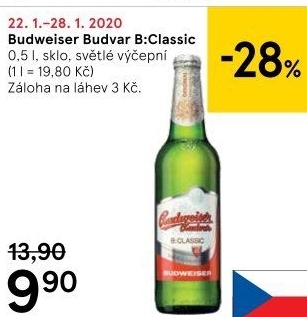 Pivo světlé výčepní B: Classic Budweiser Budvar