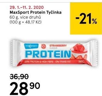 Proteinová tyčinka bez lepku Protein Maxsport