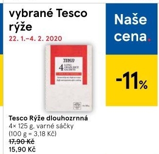 Rýže dlouhozrnná Tesco