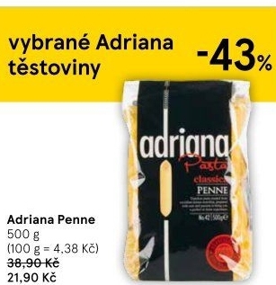 Těstoviny semolinové Adriana