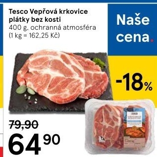 Vepřová krkovice bez kosti Tesco