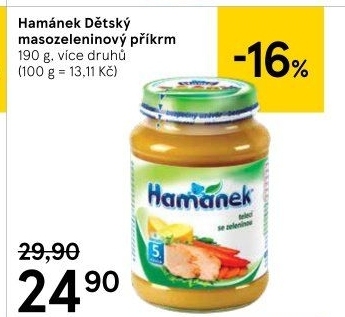 Příkrm masozeleninový Hamánek