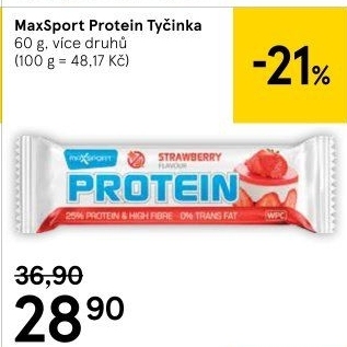 Proteinová tyčinka bez lepku Protein Maxsport