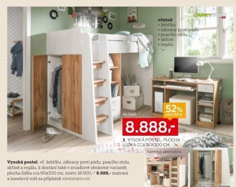 Dětská postel vysoká Carry Home