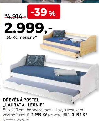 Dřevěná postel Laura a Leonie