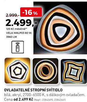 Ovladatelné stropní svítidlo