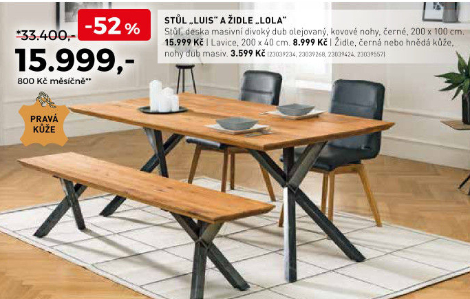 Stůl Luis, židle Lola