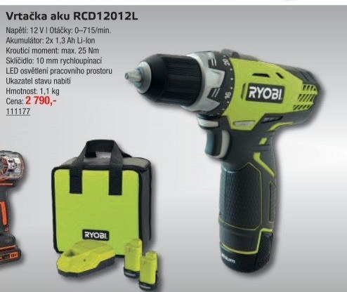 Aku vrtačka Ryobi RCD12012L