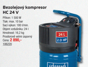Bezolejový kompresor Scheppach HC 24 V