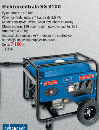 Elektrocentrála Scheppach SG 3100