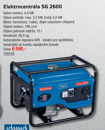 Elektrocentrála SG 2600 Scheppach