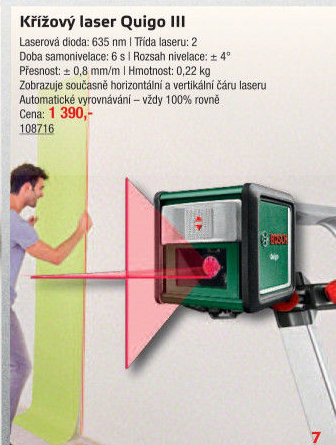 Křížový laser Bosch Quigo III