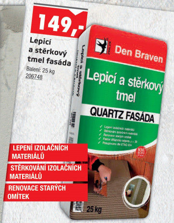 Lepicí a stěrkový tmel Quartz Fasáda Den Braven
