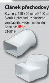 Přechodové koleno ventilace