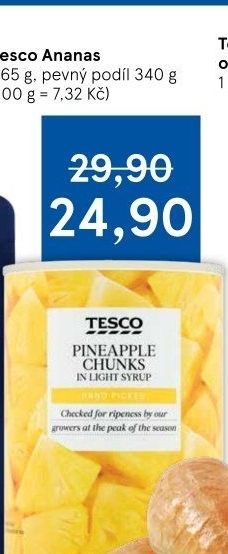 Ananas konzervovaný Tesco