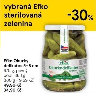 Okurky delikates Efko