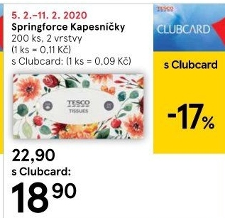 Papírové kapesníčky 2vrstvé Springforce - box