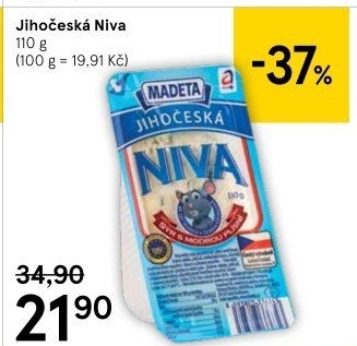 Sýr Niva Jihočeská 50% Madeta