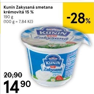 Zakysaná smetana krémovitá Kunín 15%