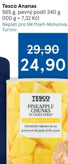 Ananas konzervovaný Tesco