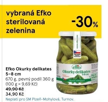 Okurky delikates Efko