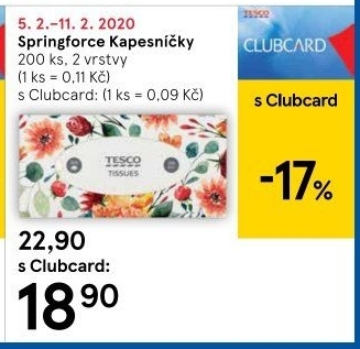 Papírové kapesníčky 2vrstvé Springforce - box