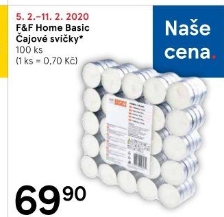 Svíčky čajové Basics F&amp